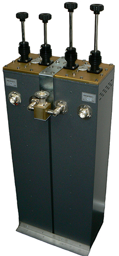 FM radio star point dual-combiner, 87.5-108MHz, 7/16″ DINF and 7/8″ EIA, 2.5MHz spacing, 2 x 1kW
